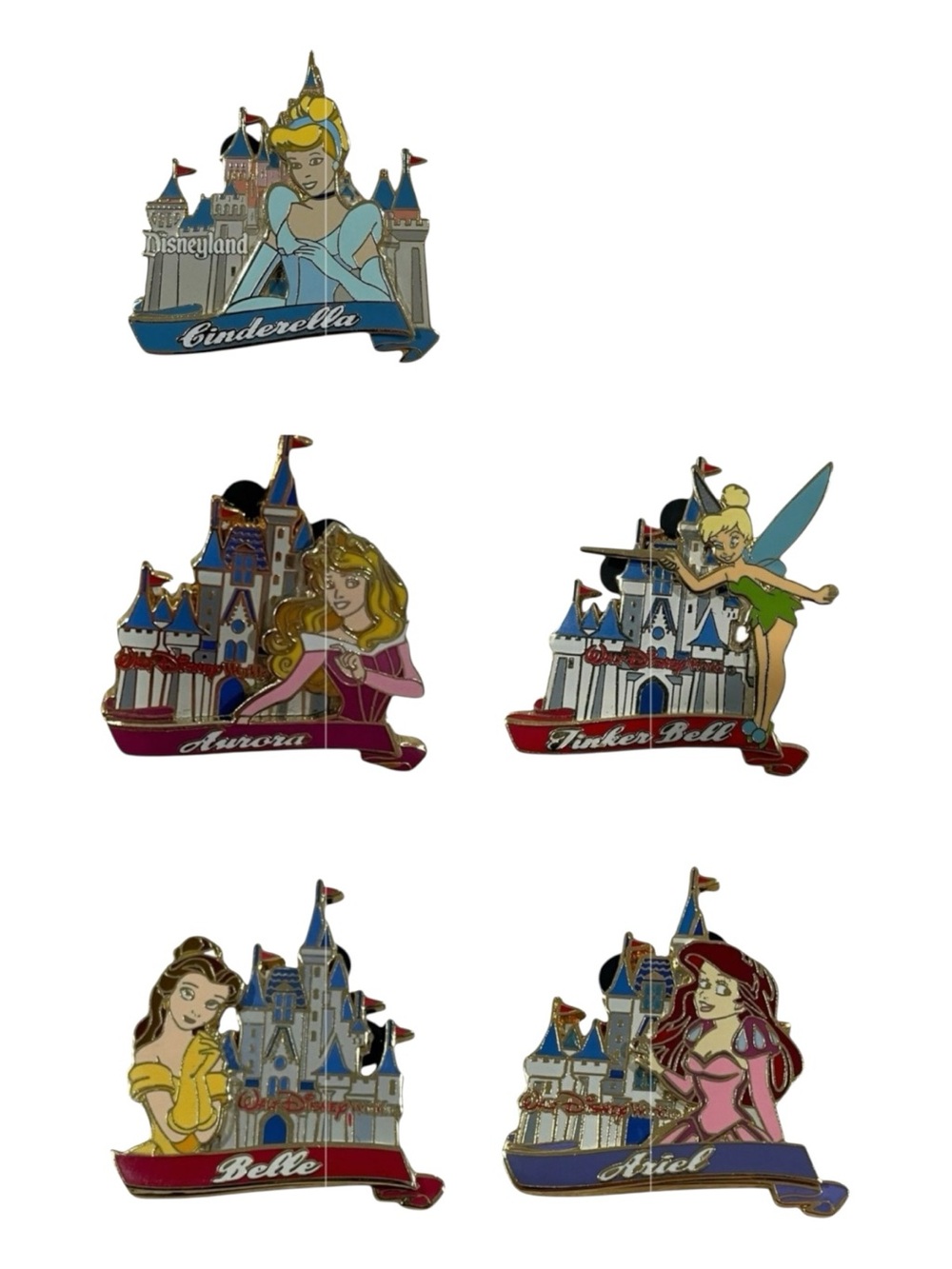 Disney Princess Castle Series Pins 2002 Set of 5